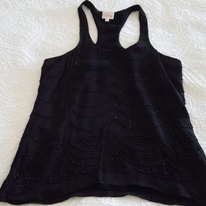 Race back beaded silk top.
